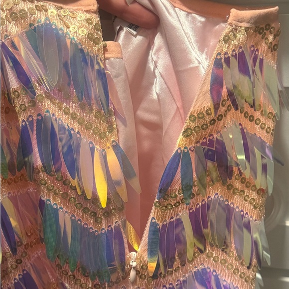 Coral Iridescent Sequin skirt - Picture 12 of 12